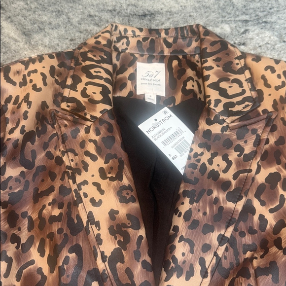 Cinq à Sept Cheyenne Leopard Print Faux Leather Jacket - Picture 6 of 11